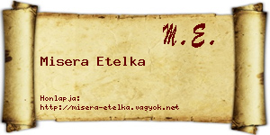 Misera Etelka névjegykártya